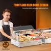 imageROVSUN 2Tier Food Warmer Pizza Warmer Countertop Food Warmer Display Pretzel Warmer with LED Lighting Front and Rear Doors Electric Catering Hot Box Acrylic for Buffet Restaurant Cafe1Tier