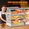 imageROVSUN 2Tier Food Warmer Pizza Warmer Countertop Food Warmer Display Pretzel Warmer with LED Lighting Front and Rear Doors Electric Catering Hot Box Acrylic for Buffet Restaurant Cafe3Tier