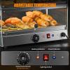 imageROVSUN 2Tier Food Warmer Pizza Warmer Countertop Food Warmer Display Pretzel Warmer with LED Lighting Front and Rear Doors Electric Catering Hot Box Acrylic for Buffet Restaurant Cafe2Tier