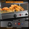 imageROVSUN 2Tier Food Warmer Pizza Warmer Countertop Food Warmer Display Pretzel Warmer with LED Lighting Front and Rear Doors Electric Catering Hot Box Acrylic for Buffet Restaurant Cafe3Tier