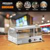 imageROVSUN 2Tier Food Warmer Pizza Warmer Countertop Food Warmer Display Pretzel Warmer with LED Lighting Front and Rear Doors Electric Catering Hot Box Acrylic for Buffet Restaurant Cafe1Tier
