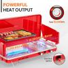 imageROVSUN 2in1 Portable Camping Stove ampamp Propane Grill with Enamel Griddle ampamp Piezo Igniter Tabletop Camp Stove with Builtin Handle Wind Panel ampamp Regulator for Camping Tailgating Grilling BlackStove  Griddle Red