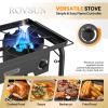 imageROVSUN 3 Burner Gas Stove with 2 Side Shelves 225000BTU Portable Propane Stove with Removable Leg Wind Panel Regulator for Camping Home Backyard Outdoor Cooking Brewing Canning Turkey Frying2Burner shelf