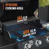 imageROVSUN 3 Burner Propane Gas Grill with Side Burner 46000BTU BBQ Grills with Enameled Cast Iron Grates Shelf ampamp Cabinet for Outdoor Garden Patio Backyard Barbecue Cooking3 Burner with Side Burner