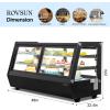 imageROVSUN 3 CuFt Refrigerated Display Case ETL NSF Certified Commercial Countertop Refrigerator Display Refrigerator wLED Lighting Auto Defrosting Aircooling Front Opening Door for Cafe RestaurantBlack