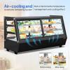 imageROVSUN 3 CuFt Refrigerated Display Case ETL NSF Certified Commercial Countertop Refrigerator Display Refrigerator wLED Lighting Auto Defrosting Aircooling Front Opening Door for Cafe RestaurantBlack