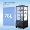 imageROVSUN 3 CuFt Refrigerated Display Case ETL NSF Certified Commercial Countertop Refrigerator Display Refrigerator wLED Lighting Auto Defrosting Aircooling Front Opening Door for Cafe RestaurantBlack