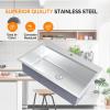 imageROVSUN 30 Inch Stainless Steel Undermount Kitchen Utility Sink Workstation Deep Single Bowl Integrated Ledge Multifunctional Workstation Sink SetBlackStainless Steel Silver