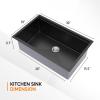 imageROVSUN 30 Inch Stainless Steel Undermount Kitchen Utility Sink Workstation Deep Single Bowl Integrated Ledge Multifunctional Workstation Sink SetBlackGunmetal Black