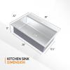 imageROVSUN 30 Inch Stainless Steel Undermount Kitchen Utility Sink Workstation Deep Single Bowl Integrated Ledge Multifunctional Workstation Sink SetBlackStainless Steel Silver
