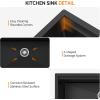 imageROVSUN 30 Inch Stainless Steel Undermount Kitchen Utility Sink Workstation Deep Single Bowl Integrated Ledge Multifunctional Workstation Sink SetBlackGunmetal Black