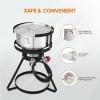 imageROVSUN 30QT Turkey Fryer with Boiler Steamer Set Basket ampamp 55000BTU Propane Burner Outdoor Deep Fryer ampamp Seafood Crawfish Boil Pot with Thermometer Marinade Injector Turkey Rack ampamp Rack Lifter10QT