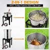 imageROVSUN 30QT Turkey Fryer with Boiler Steamer Set Basket ampamp 55000BTU Propane Burner Outdoor Deep Fryer ampamp Seafood Crawfish Boil Pot with Thermometer Marinade Injector Turkey Rack ampamp Rack Lifter30QT  10QT