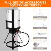 imageROVSUN 30QT Turkey Fryer with Boiler Steamer Set Basket ampamp 55000BTU Propane Burner Outdoor Deep Fryer ampamp Seafood Crawfish Boil Pot with Thermometer Marinade Injector Turkey Rack ampamp Rack Lifter30QT