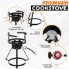 imageROVSUN 30QT Turkey Fryer with Boiler Steamer Set Basket ampamp 55000BTU Propane Burner Outdoor Deep Fryer ampamp Seafood Crawfish Boil Pot with Thermometer Marinade Injector Turkey Rack ampamp Rack Lifter30QT