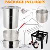 imageROVSUN 30QT Turkey Fryer with Boiler Steamer Set Basket ampamp 55000BTU Propane Burner Outdoor Deep Fryer ampamp Seafood Crawfish Boil Pot with Thermometer Marinade Injector Turkey Rack ampamp Rack Lifter30QT  10QT
