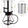 imageROVSUN 30QT Turkey Fryer with Boiler Steamer Set Basket ampamp 55000BTU Propane Burner Outdoor Deep Fryer ampamp Seafood Crawfish Boil Pot with Thermometer Marinade Injector Turkey Rack ampamp Rack Lifter30QT
