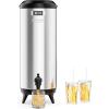 imageROVSUN 32 Gallon Insulated Beverage Dispenser Stainless Steel Hot and Cold Drink Dispenser Ice and Hot Drink Server wSpigot Hot and Cold Beverage Server for Coffee Tea Milk ampamp JuiceSilver
