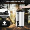 imageROVSUN 32 Gallon Insulated Beverage Dispenser Stainless Steel Hot and Cold Drink Dispenser Ice and Hot Drink Server wSpigot Hot and Cold Beverage Server for Coffee Tea Milk ampamp JuiceSilver