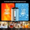 imageROVSUN 32 Gallon Insulated Beverage Dispenser Stainless Steel Hot and Cold Drink Dispenser Ice and Hot Drink Server wSpigot Hot and Cold Beverage Server for Coffee Tea Milk ampamp JuiceSilver
