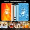 imageROVSUN 32 Gallon Insulated Beverage Dispenser Stainless Steel Hot and Cold Drink Dispenser Ice and Hot Drink Server wSpigot Hot and Cold Beverage Server for Coffee Tea Milk ampamp JuiceSilver