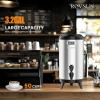 imageROVSUN 32 Gallon Insulated Beverage Dispenser Stainless Steel Hot and Cold Drink Dispenser Ice and Hot Drink Server wSpigot Hot and Cold Beverage Server for Coffee Tea Milk ampamp JuiceSilver