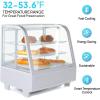 imageROVSUN 35 CuFt Commercial Display Refrigerator ETL NSF Certified Refrigerator Display Case Countertop Pastry Display Case wLED Aircooling Automatic Defrost Rear Sliding Door for Cafe Restaurant35 CuFtWhite