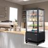 imageROVSUN 35 CuFt Commercial Display Refrigerator ETL NSF Certified Refrigerator Display Case Countertop Pastry Display Case wLED Aircooling Automatic Defrost Rear Sliding Door for Cafe Restaurant3 CuFtBlack