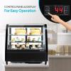 imageROVSUN 35 CuFt Commercial Display Refrigerator ETL NSF Certified Refrigerator Display Case Countertop Pastry Display Case wLED Aircooling Automatic Defrost Rear Sliding Door for Cafe Restaurant35 CuFtBlack