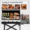 imageROVSUN 4 Burner Foldable Propane Griddle with Wheels Enameled Tray ampamp Lid 40000 BTU Portable Rolling Flat Top Gas Grill with Electronic Ignition ampamp Regulator for Outdoor Cooking Camping BBQ Tailgating4 Burner