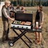 imageROVSUN 4 Burner Foldable Propane Griddle with Wheels Enameled Tray ampamp Lid 40000 BTU Portable Rolling Flat Top Gas Grill with Electronic Ignition ampamp Regulator for Outdoor Cooking Camping BBQ Tailgating4 Burner