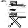 imageROVSUN 4 Burner Foldable Propane Griddle with Wheels Enameled Tray ampamp Lid 40000 BTU Portable Rolling Flat Top Gas Grill with Electronic Ignition ampamp Regulator for Outdoor Cooking Camping BBQ Tailgating2 Burner