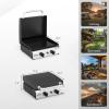 imageROVSUN 4 Burner Portable Propane Griddle with Enameled Tray ampamp Lid 40000 BTU Tabletop Flat Top Gas Grill with Electronic Ignition ampamp Regulator for Outdoor Cooking Camping BBQ Tailgating2 Burner  Tabletop