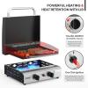 imageROVSUN 4 Burner Portable Propane Griddle with Enameled Tray ampamp Lid 40000 BTU Tabletop Flat Top Gas Grill with Electronic Ignition ampamp Regulator for Outdoor Cooking Camping BBQ Tailgating2 Burner  Freestanding