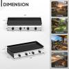 imageROVSUN 4 Burner Portable Propane Griddle with Nonstick Enameled Tray 40000 BTU Rolling Flat Top Gas Grill with Electronic Ignition Side Shelves ampamp Regulator for Outdoor Cooking Camping BBQ Tailgating4 Burner  Tabletop
