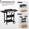 imageROVSUN 4 Burner Portable Propane Griddle with Nonstick Enameled Tray 40000 BTU Rolling Flat Top Gas Grill with Electronic Ignition Side Shelves ampamp Regulator for Outdoor Cooking Camping BBQ Tailgating2 Burner  Freestanding