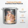 imageROVSUN 44QT Stainless Steel Seafood Boil Pot with Strainer Basket Lid ampamp Hook Versatile Stock Pot for Crab Lobster Shrimp Boiling HeavyDuty Turkey Fryer for Outdoor Cooking ampamp Gatherings36QT