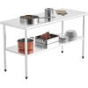 imageROVSUN 48 x 24 Stainless Steel Table for Prep ampamp WorkCommercial Worktables ampamp Workstations NSF Heavy Duty Metal Table with Adjustable UnderShelf for Kitchen Restaurant Home Hotel Outdoor60 x 24
