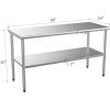imageROVSUN 48 x 24 Stainless Steel Table for Prep ampamp WorkCommercial Worktables ampamp Workstations NSF Heavy Duty Metal Table with Adjustable UnderShelf for Kitchen Restaurant Home Hotel Outdoor60 x 24