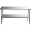 imageROVSUN 48 x 24 Stainless Steel Table for Prep ampamp WorkCommercial Worktables ampamp Workstations NSF Heavy Duty Metal Table with Adjustable UnderShelf for Kitchen Restaurant Home Hotel Outdoor60 x 24