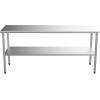 imageROVSUN 48 x 24 Stainless Steel Table for Prep ampamp WorkCommercial Worktables ampamp Workstations NSF Heavy Duty Metal Table with Adjustable UnderShelf for Kitchen Restaurant Home Hotel Outdoor72 x 24