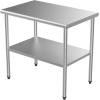 imageROVSUN 48 x 24 Stainless Steel Table for Prep ampamp WorkCommercial Worktables ampamp Workstations NSF Heavy Duty Metal Table with Adjustable UnderShelf for Kitchen Restaurant Home Hotel Outdoor36 x 24