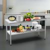 imageROVSUN 48 x 24 Stainless Steel Table for Prep ampamp WorkCommercial Worktables ampamp Workstations NSF Heavy Duty Metal Table with Adjustable UnderShelf for Kitchen Restaurant Home Hotel Outdoor60 x 24