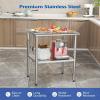 imageROVSUN 48 x 24 Stainless Steel Table for Prep ampamp WorkCommercial Worktables ampamp Workstations NSF Heavy Duty Metal Table with Adjustable UnderShelf for Kitchen Restaurant Home Hotel Outdoor36 x 24