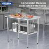 imageROVSUN 48 x 24 Stainless Steel Table for Prep ampamp WorkCommercial Worktables ampamp Workstations NSF Heavy Duty Metal Table with Adjustable UnderShelf for Kitchen Restaurant Home Hotel Outdoor30 x 24