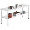 imageROVSUN 48 x 24 Stainless Steel Table for Prep ampamp WorkCommercial Worktables ampamp Workstations NSF Heavy Duty Metal Table with Adjustable UnderShelf for Kitchen Restaurant Home Hotel Outdoor72 x 24