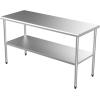 imageROVSUN 48 x 24 Stainless Steel Table for Prep ampamp WorkCommercial Worktables ampamp Workstations NSF Heavy Duty Metal Table with Adjustable UnderShelf for Kitchen Restaurant Home Hotel Outdoor60 x 24