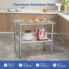 imageROVSUN 48 x 24 Stainless Steel Table for Prep ampamp WorkCommercial Worktables ampamp Workstations NSF Heavy Duty Metal Table with Adjustable UnderShelf for Kitchen Restaurant Home Hotel Outdoor30 x 24