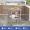 imageROVSUN 48 x 24 Stainless Steel Table for Prep ampamp WorkCommercial Worktables ampamp Workstations NSF Heavy Duty Metal Table with Adjustable UnderShelf for Kitchen Restaurant Home Hotel Outdoor24 x 24