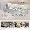 imageROVSUN 48QT 1500W Electric Commercial Food Warmer 6Pan Steam Table 8QTPan Stainless Steel Bain Marie Countertop wAcrylic Shield Temperature Control ampamp Lid for Buffet Restaurant 110V48QTCountertop